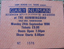 Gary Numan Birmingham Ticket 1990